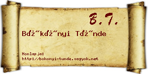 Bökönyi Tünde névjegykártya